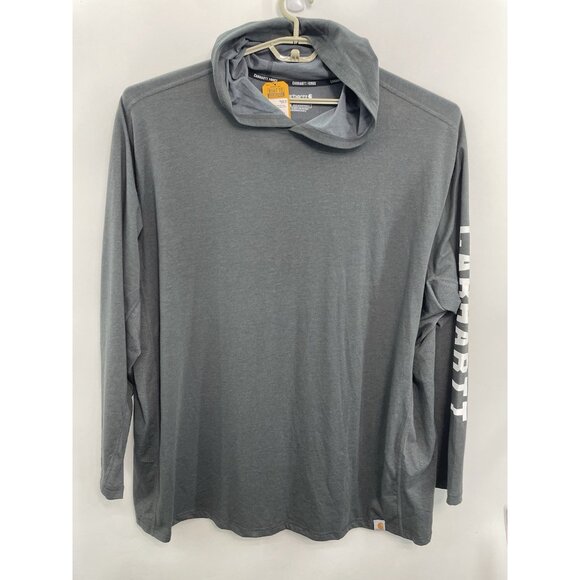 Carhartt Force Hooded T Shirt Hoodie Relaxed Midweight Long Sleeve Gray Mens 4XL - Picture 1 of 9
